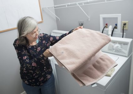 folding laundry