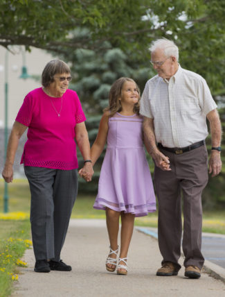 walking with grandparents