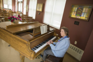 piano playing in the meditation suite